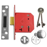 Union 2101 5 Lever Dead Lock 76mm Satin Chrome Keyed Alike