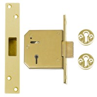 Union-Chubb 3G115 5 Lever Dead lock 80mm Polished brass