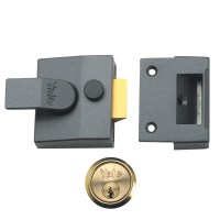 Yale 85 Cylinder Nightlatch 62mm Dark Grey Case Brass Cylinder