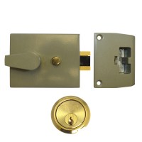 Union 1038 Nightlatch Champagne Gold Case Brass Cylinder 92mm