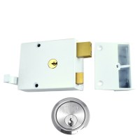 Union 1332 drawback lock 92mm White Case Satin Chrome Cylinder