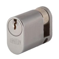 Union 2x8 5 Pin Oval Cylinder Single 40mm Satin Chrome Keyed Alike