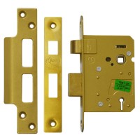 Asec 3 Lever Sashlock 76mm Polished brass