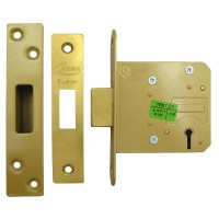 Asec 5 Lever Dead lock 76mm Polished Brass