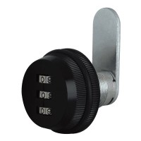 Asec 3 Dial Combination Cam Lock Black