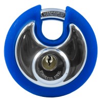 Asec Coloured Bumper Discus Padlock - Blue