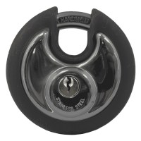 Asec Coloured Bumper Discus Padlock - Black