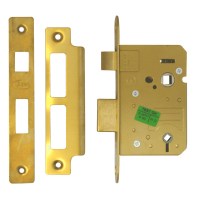 Asec Bathroom lock 64mm Polished brass