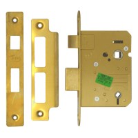 Asec Bathroom lock 76mm Polished brass