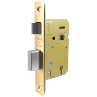 Asec 5 Lever BS3621:2007 Sashlock 64mm Polished Brass