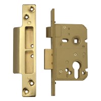 Asec Euro Cylinder Sashcase 64mm Polished Brass