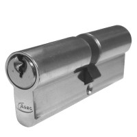 Asec 5 Pin Euro Double Cylinder 90mm 45/45 Nickel Plated