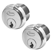 Asec 5 Pin Screw In Cylinder Nickel Plated Keyed Alike Pair