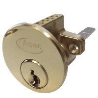 Asec 5 Pin Rim Cylinder Polished Brass