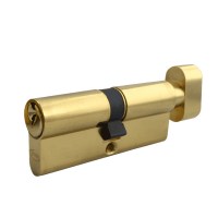 Asec 5 Pin Key and Turn Euro Cylinder 80mm 40/40 Polished Brass