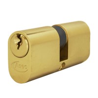 Asec Oval 5 Pin Double Cylinder 70mm 35/35 Polished Brass