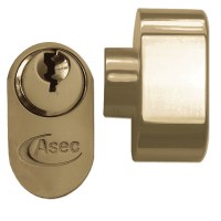 Asec 5 Pin Key and Turn Oval Cylinder 70mm 35/35 Polished Brass