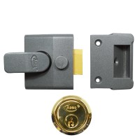 Asec Deadlocking Nightlatch 60mm Dark Grey Case Brass Cylinder