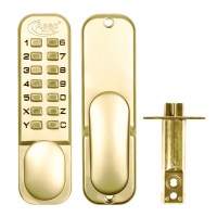 Asec Digital Door Lock with Optional Holdback Polished Brass