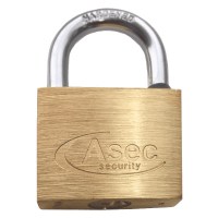 Asec Standard Shackle 5 Pin Brass Padlock Keyed Alike 40mm Cut L