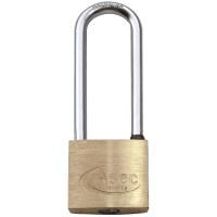 Asec Long Shackle 4 Pin Brass Padlock Keyed Alike 50mm