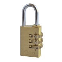 Asec Brass 3 Wheel Combination Padlocks 30mm