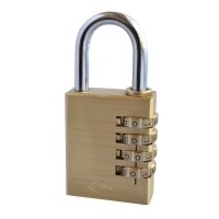 Asec Brass 4 Wheel Combination Padlocks 40mm