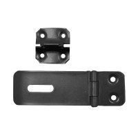 Asec Pressed Steel Safety Hasp and Staple 75mm in Black