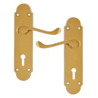 Asec Oakley Door Furniture Handle Lever Lock Brass
