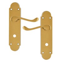 Asec Oakley Door Furniture Handle Bathroom Brass