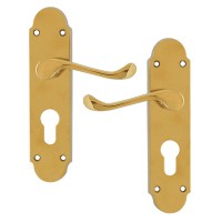 Asec Oakley Door Furniture Handle Lever Lock Euro Brass
