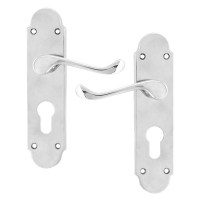 Asec Oakley Door Furniture Handle Lever Lock Euro Chrome