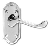 Asec Ashstead Door Furniture Handle Lever Latch Short Plate Chrome