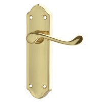 Asec Ashstead Door Furniture Handle Lever Latch Long Plate Brass