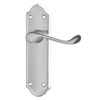 Asec Ashstead Door Furniture Handle Lever Latch Long Plate Chrome