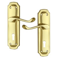 Asec Birkdale Door Furniture Handle Lever Lock Brass