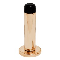 Asec Wall Door Stop with Rose Polished Brass 64mm