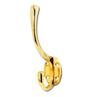 Asec Hat and Coat Hook Polished Brass