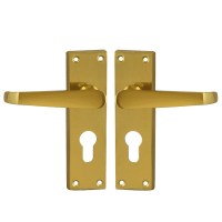 Asec Victorian Door Furniture Lever Straight Handle Euro Cylinder Brass
