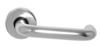 Asec Aluminium Door Handle On Round Rose Silver