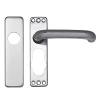 Asec Aluminium Door Handle On Plate Lever Latch Silver
