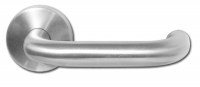 Asec Stainless Steel Door Furniture Handle on Round Rose Straight Handle