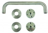 Asec Bolt Fix Pull Door Handle with Rose Stainless Steel 225mm