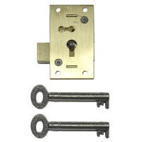 Asec 51 - 4 Lever Straight Cupboard Lock Keyed Alike 50mm Brass