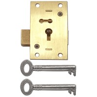 Asec 51 - 4 Lever Straight Cupboard Lock Keyed Alike 64mm Brass