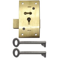 Asec 51 - 4 Lever Straight Cupboard Lock Keyed Alike 75mm Brass