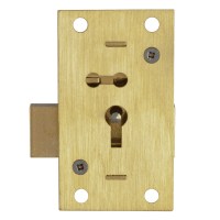 Asec 51 - 2 Lever Straight Cupboard Lock 64mm Brass