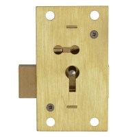 Asec 51 - 2 Lever Straight Cupboard Lock 75mm Brass