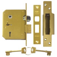 Union-Chubb 3K75 5 Lever Mortice Sashlock 80mm Polished Brass