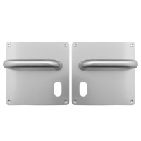 Dortrend Witley Door Furniture Handle on Large Plate Oval Cylinder Satin
